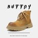 Martin Boots Men's Shoes Tooling Thick-soled Heightening Locomotive Wind Big Yellow Boots Short Boots_vogvips.com