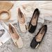 Flat Single For Women 2024 New Versatile Shallow Slip-On French Retro Grandma Gentle Style Evening Women's Shoes_vogvips.com