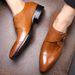 Euro Step British Style Trend Soft Leather Casual Fashion Pointed Toe Buckle Men's Host Hairstylist Shoes_vogvips.com