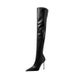 Women's Fashion Knee-High Boots – Stretchy Pointed-Toe Heeled Boots For Autumn/Winter, Slip-Resistant & Comfortable, Classic Brown/Black_vogvips.com