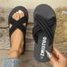 Cross Slippers Women Wear Summer Beach Vacation Flip-flops With Thick Soles Non-slip_vogvips.com