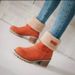 Women's Chunky Heel Boots – Suede Mid-Calf Winter Boots (Water-Resistant & Non-Slip)_vogvips.com
