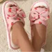 pink Strawberry Fur Slippers For Women Winter 2025 Flat Heel Short Plush Warm Indoor Shoes Woman Non Slip Bedroom Slides_vogvips.com