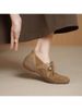 Matte Mary Jane Shoes Women, New Style, Thick-soled, Lace-up, Round-toed, Shallow-cut Single Shoes_vogvips.com