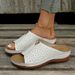 Summer New Style Large Hollow Slope Heel Cool Slippers For Women With Fish Mouth Thick Bottom Women's Sandals_vogvips.com