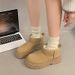 Women's Shoes New Winter Casual Snow Boots Warm Cotton Shoes Fashionable Thick Bottom Short Tube Plus Velvet Cotton Boots_vogvips.com