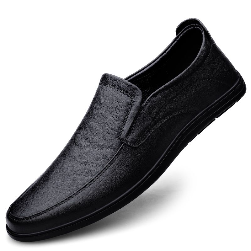 European Warm Series Slip-On Loafers Leather Shoes With Fleece Lining For Autumn And Winter Breathable Hollow Casual Men's Style_vogvips.com