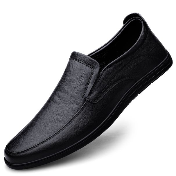 European Warm Series Slip-On Loafers Leather Shoes With Fleece Lining For Autumn And Winter Breathable Hollow Casual Men's Style_vogvips.com