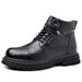 European Warm Series Men's Martin British Style Motorcycle Mid-Top Casual Cotton Shoes Thick Sole Large Size Work Non-Slip Snow Boots_vogvips.com