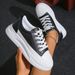Women White Sneakers Autumn Lace Up Thick Bottom Casual Flats Anti-slip Outdoor Walking Sports Board Shoes Sapatos_vogvips.com