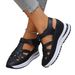 Cross-border Foreign Trade Plus-size Sandals, 2025 Spring New European And American Style Wedge Heel Roman Velcro_vogvips.com
