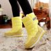 Winter Warm Non-Slip Waterproof Thick-Soled Short Boots With Fleece Lining, Thickened Snow High Mid-Calf Boots, Flat_vogvips.com