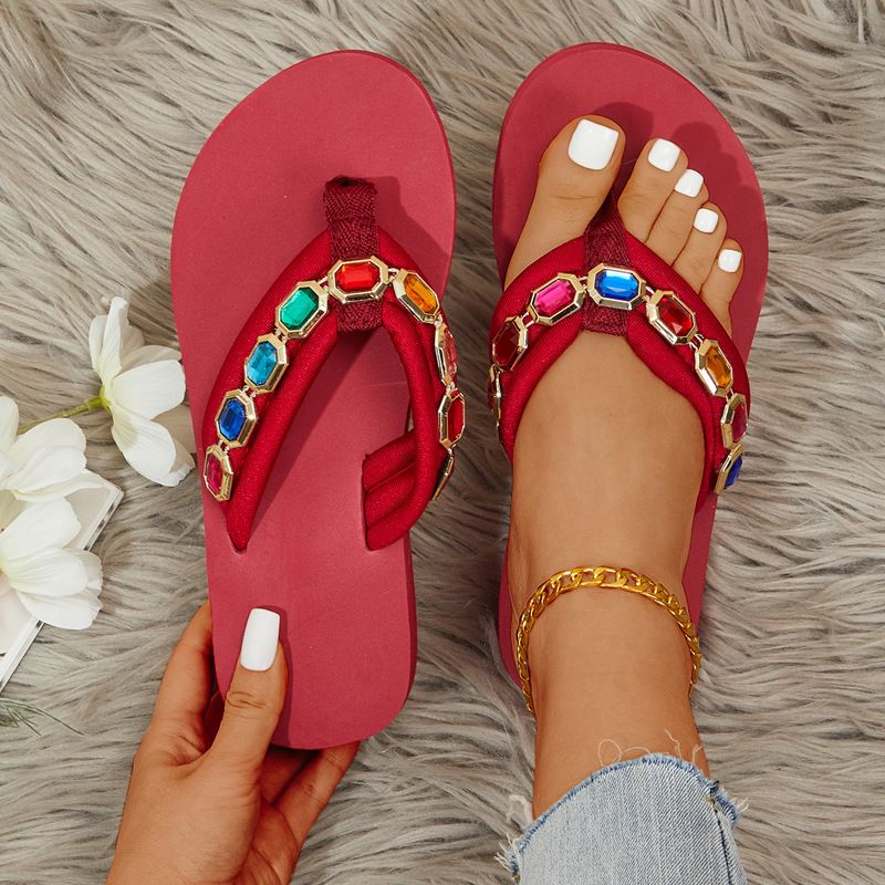 Plus Size Women's Shoes Ladies Slippers Summer New Flat Toe Post Women's Shoes Beach Women's Outdoor Flip-Flops_vogvips.com