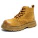 Big Yellow Boots Hollow Breathable Martin Boots Retro Tooling Boots Double Inner Height Boots_vogvips.com