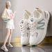 Shit Stepping Sneakers For Women New Style Mesh Casual Daddy White Shoes Thick Soles Show Feet Little Forrest Gump Shoes_vogvips.com