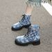 Lace Up Platform Ankle Boots Women's Autumn New Arrival Chunky Heel Plus Size Cowboy Boots 43_vogvips.com