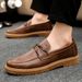Advanced Casual Black British Style Men's Formal Leather Shoes, Waterproof And High-end Sports Round Toe Anti Slip, New_vogvips.com
