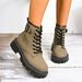 Women's Plus Size Retro Short Martin Boots Lace-Up British Style Suede PU Over-the-Ankle Autumn New Black Almond Toe_vogvips.com