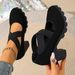 Women's High Heels, Round Toe Suede Like Leather Upper Thick Soled High Heels, Anti Slip Serrated Outsole Closed Toe Formal Shoes_vogvips.com