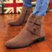 European Warm Series 2019 Autumn Winter New Suede Pointed Toe PU Leather Shoes British Style Fashion Warm Men's Martin Boots_vogvips.com