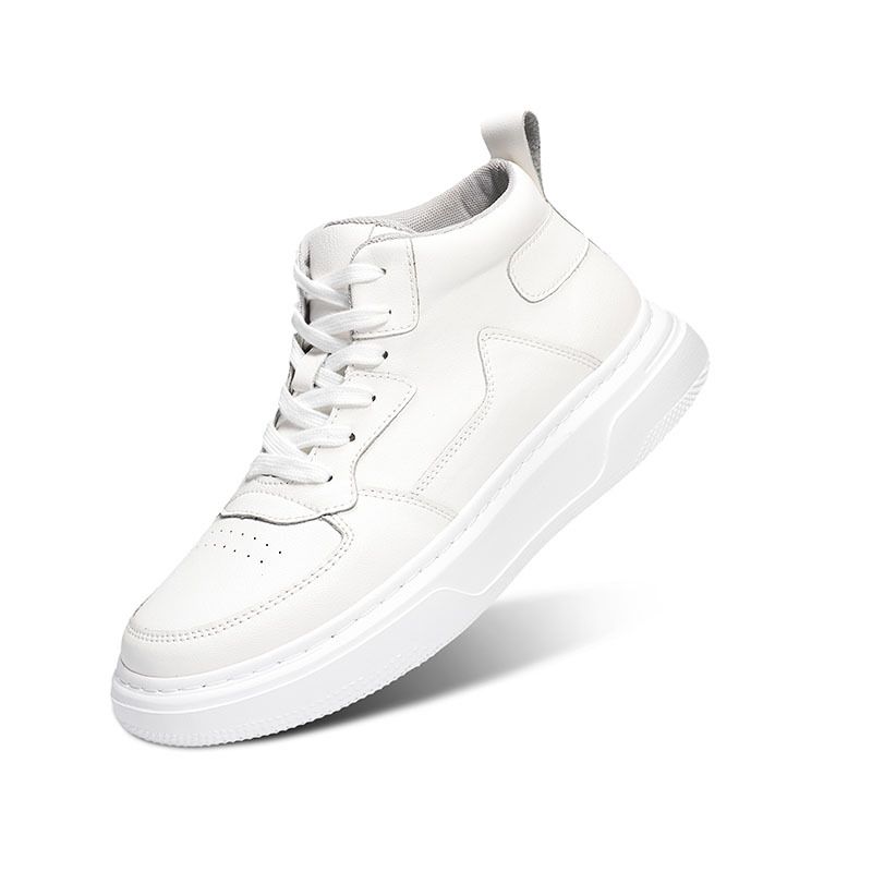 High Top White Shoes Couple Invisible Inner Height Increase Student Board Shoes Men's And Women's Shoes_vogvips.com