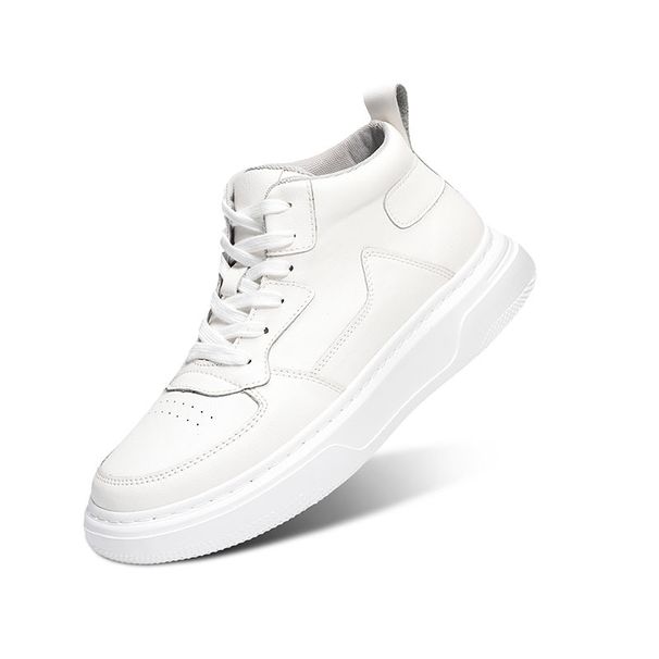 High Top White Shoes Couple Invisible Inner Height Increase Student Board Shoes Men's And Women's Shoes_vogvips.com