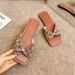 Women's Butterfly Rhinestone Slip On Sandals European And American Style Flat Sandals Open Toe Beach Shoes_vogvips.com