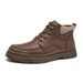 Light Luxury Men's Martin Boots Retro Medium Help Light Luxury Outdoor Non-slip Tooling Boots Leather Boots Men's Shoes_vogvips.com