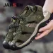 Big Size 49 50 Genuine Leather Men Beach Summer Casual Shoes Gladiator Sandals Anti-Collision Toe Sandalias_vogvips.com