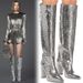 Pointed Toe Fashion Chunky Heel Over-the-Knee Loose Fit Plus Size High Heels Multicolor Runway Women's Boots_vogvips.com