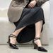 Niche Red High Heels Female Sexy Pointed Head Shallow Mouth One-word Buckle With Wedge Heel Mary Jane Single Shoes_vogvips.com