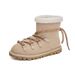 Genuine Leather Snow 2025 Winter New Style Fleece-Lined Warm Lace-Up Short Casual Versatile Thick-Soled Martin Boots For_vogvips.com