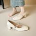 French Diamond Chain Thick Heel Mary Jane Women's Shoes Light Mouth Commuting Single Shoes Square Head High Heels_vogvips.com