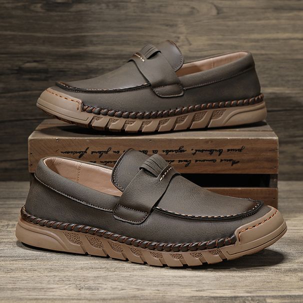 New Spring And Autumn Men's Foot Set Casual Dad Large Size Hand Sewn Business Leather Shoes_vogvips.com