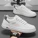 Spring New Breathable White Men's Versatile Thick Soled Sports Casual Leather Board Trendy Shoes_vogvips.com