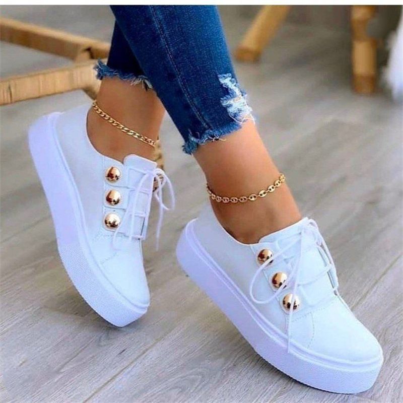 Large Size Women's Casual Shoes round Toe Thick Bottom Viscose New Style from Europe And the United States_vogvips.com