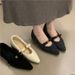 Women's Vintage Mary Jane Shoes – Floral Embellished Suede Loafers With Cotton Lining & Hidden Wedge Heel For Fall & Winter_vogvips.com