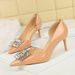 638-AK50 European And American Style Party Shoes, Thin Heel, Shallow Mouth, Pointed Toe, Patent Leather, Side Cutout,_vogvips.com