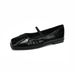 One-word Mary Jane Shoes French Flat-soled Shallow-mouth Single Shoes Women's Head Pleated Ballet Shoes_vogvips.com