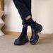 Women's Shoes Retro Platform Loafers, British Style, Deep Cut Slip On Round Toe Leather Shoes._vogvips.com