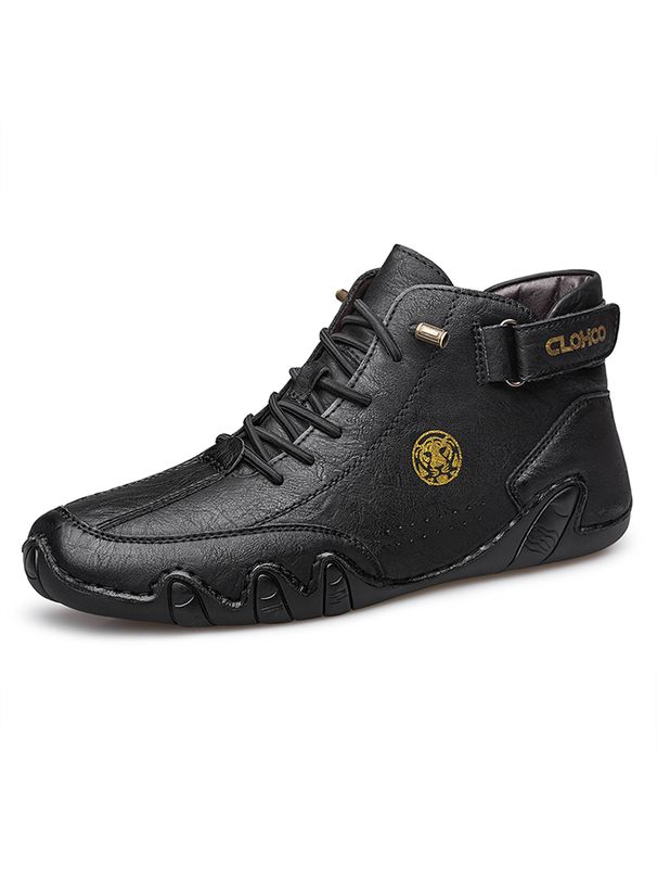 CLOHOO Hand-Sewn Soft-Soled Octopus Boot Men's Short High-Top Leather Boots For Men_vogvips.com