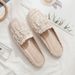 43 Large Size Foreign Trade Lazy Pearl Closed-Toe Half Slippers, Flat Sole, Fashionable Casual Bowknot Sandals For_vogvips.com