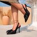 Women's Stiletto Sandals Black Bow Sandals High Heels Fashion Women's Shoes Elegant Pointed Toe Stiletto Shoes For Women_vogvips.com