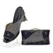 Row drill carp pattern all-in-one round head casual high heels fashion wear sandals with handbag suit_vogvips.com