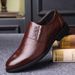 Crocodile-pattern Shoes For Young Men, Business Casual Slip-on Versatile Men's Formal Leather Shoes, Breathable, British_vogvips.com