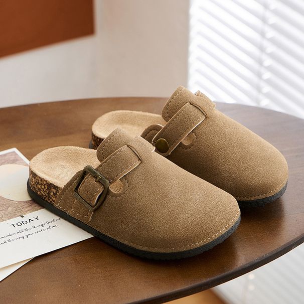 Parent-child Children's 2025 New Model Outdoor Slip-on Retro Lazy Slippers For Girls, Fashionable Closed-toe_vogvips.com