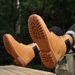 Dahuang Martin Autumn Men's Genuine Leather Boots 2023 New Style Height Increasing Versatile Thick Sole Work Shoes For_vogvips.com