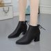 2021 Autumn Winter Pointed Toe New Chunky Heel Korean Style Bowknot Fashion Short Martin Boots Size 32 Women's Shoes_vogvips.com