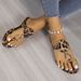Women's Leopard Print Flat Flip Flops Sandals With Metal Buckle European American Style Summer Outdoor Wear Flip Flops For Women Match Dress_vogvips.com