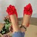 Women's Floral Flat Sandals Pointed Toe Slip-On Summer Style plus Size Closed Toe Shoes_vogvips.com
